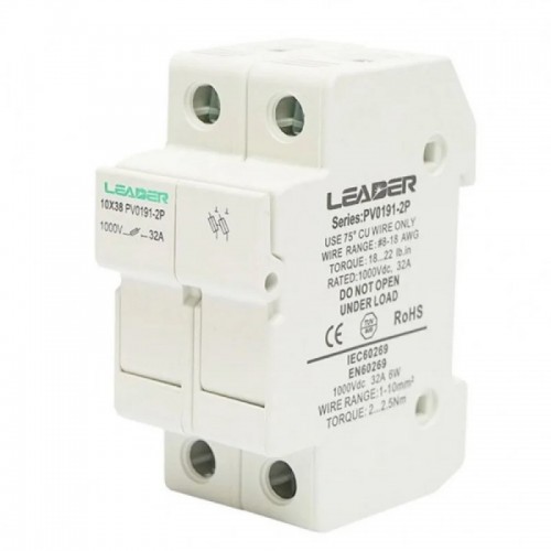 Держатель предохранителя постоянного тока LEADER 2P 1000В PV0191-2P